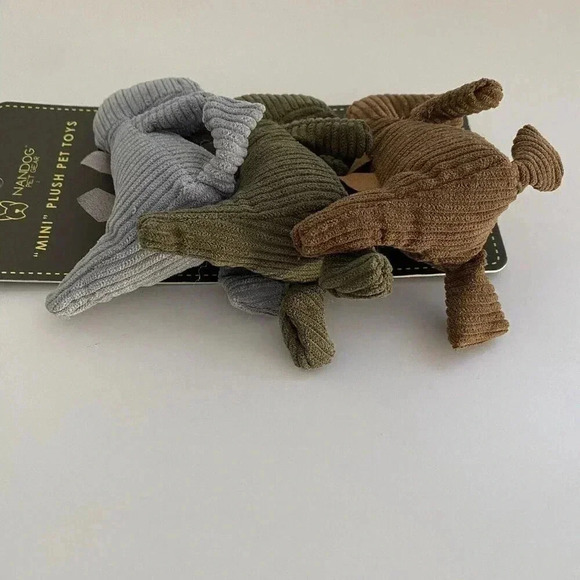 NANDOG PET GEAR Mini Plush Dinosaurs Set of Three Squeaky Stuffed Dog Pet Toy - Picture 5 of 9